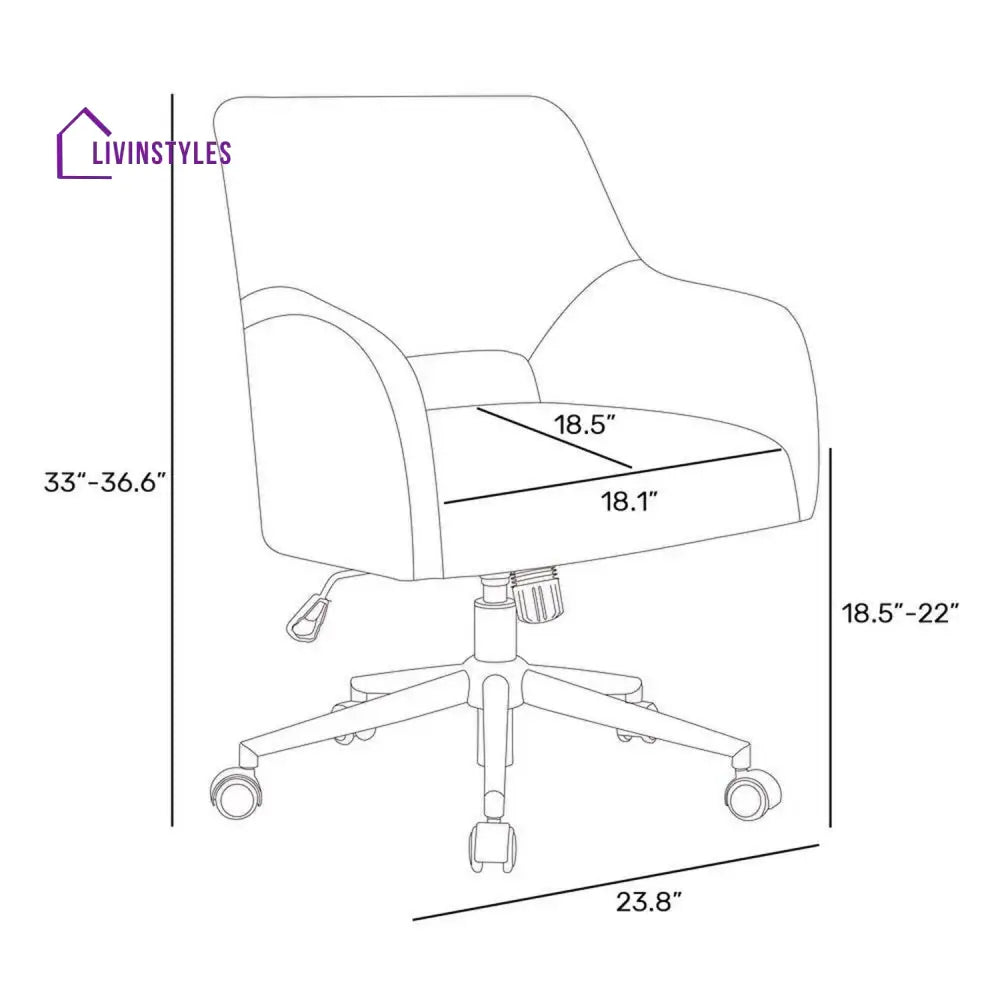 Boucle Crafted Office Chair With Wheels Grey Furniture