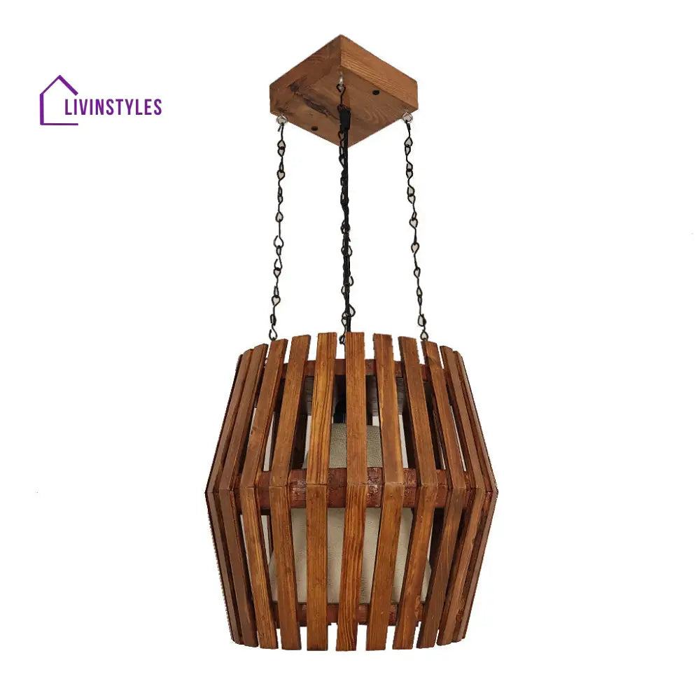 Bourbon Brown Wooden Single Hanging Lamp Lamps