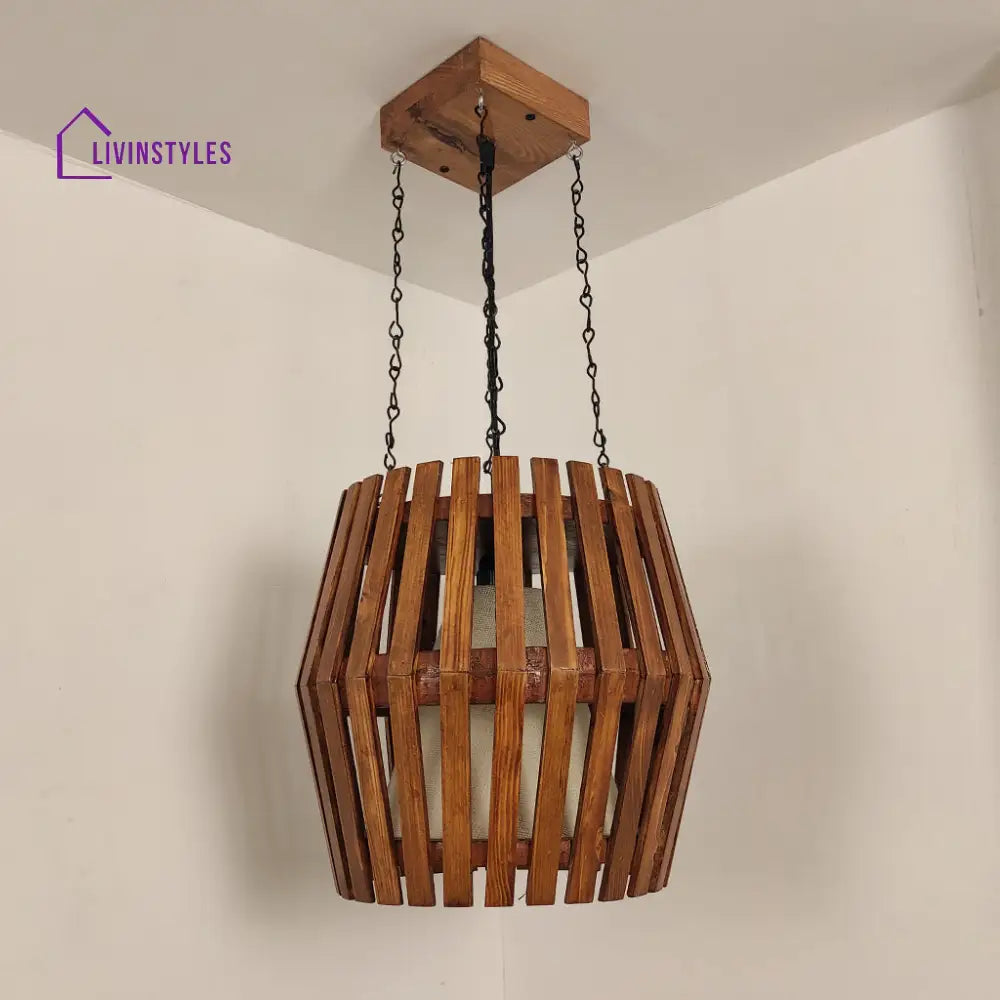 Bourbon Brown Wooden Single Hanging Lamp Lamps