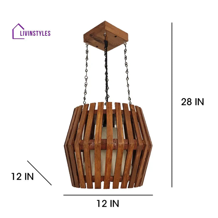 Bourbon Brown Wooden Single Hanging Lamp Lamps