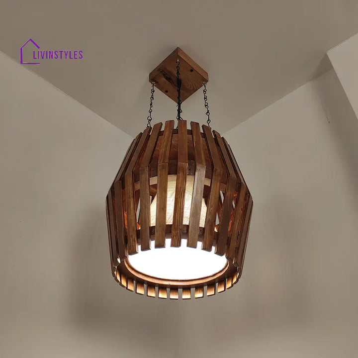 Bourbon Brown Wooden Single Hanging Lamp Lamps