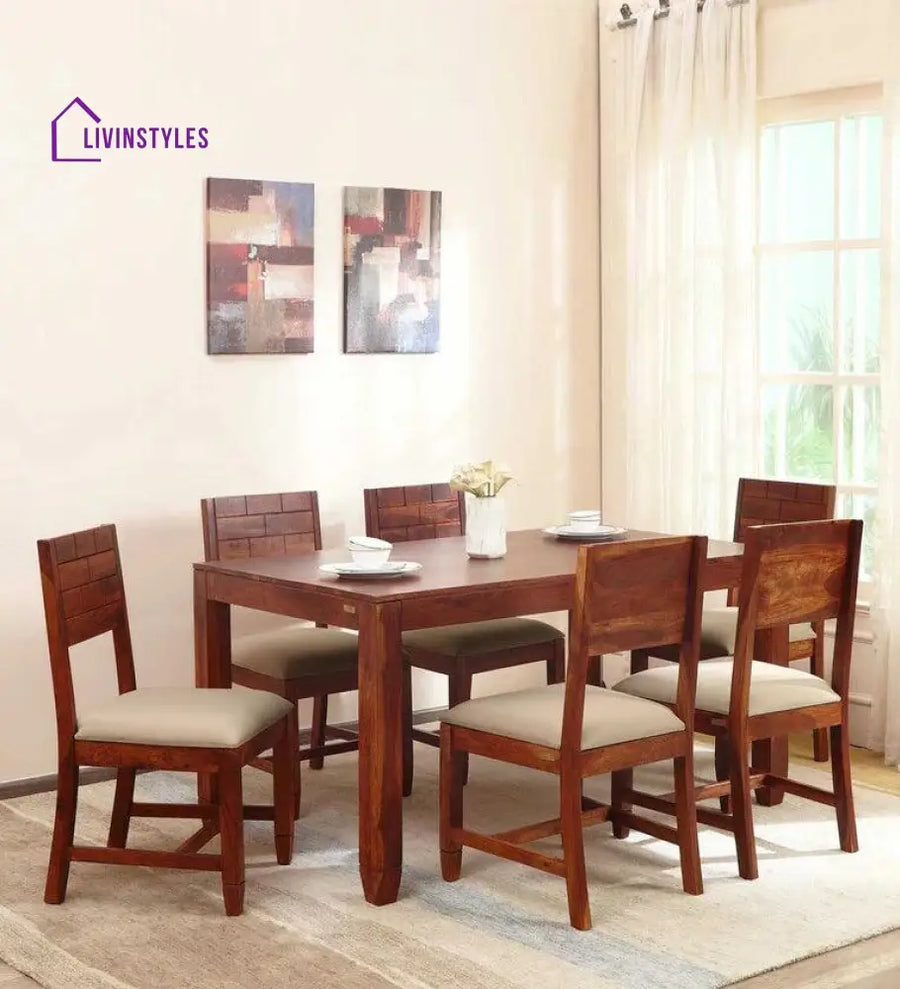 Breeze Sheesham Wood 6 Seater Dining Set Dining Set