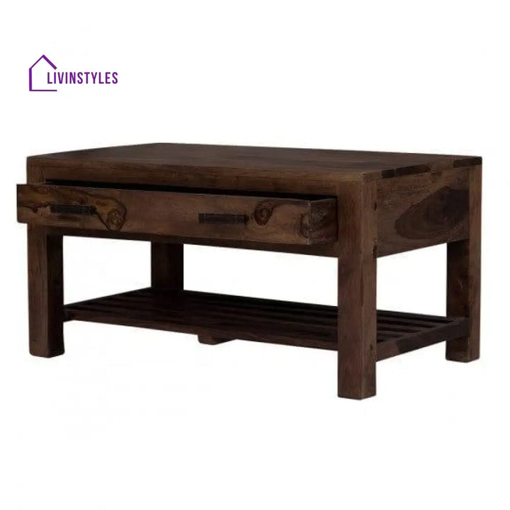 Briggs Coffee Table With Storage Drawer In Walnut Finish