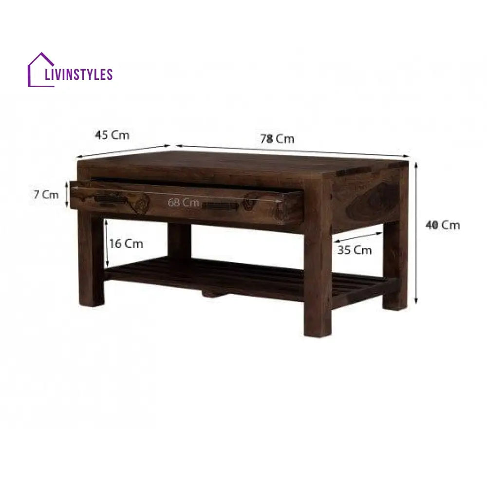 Briggs Coffee Table With Storage Drawer In Walnut Finish