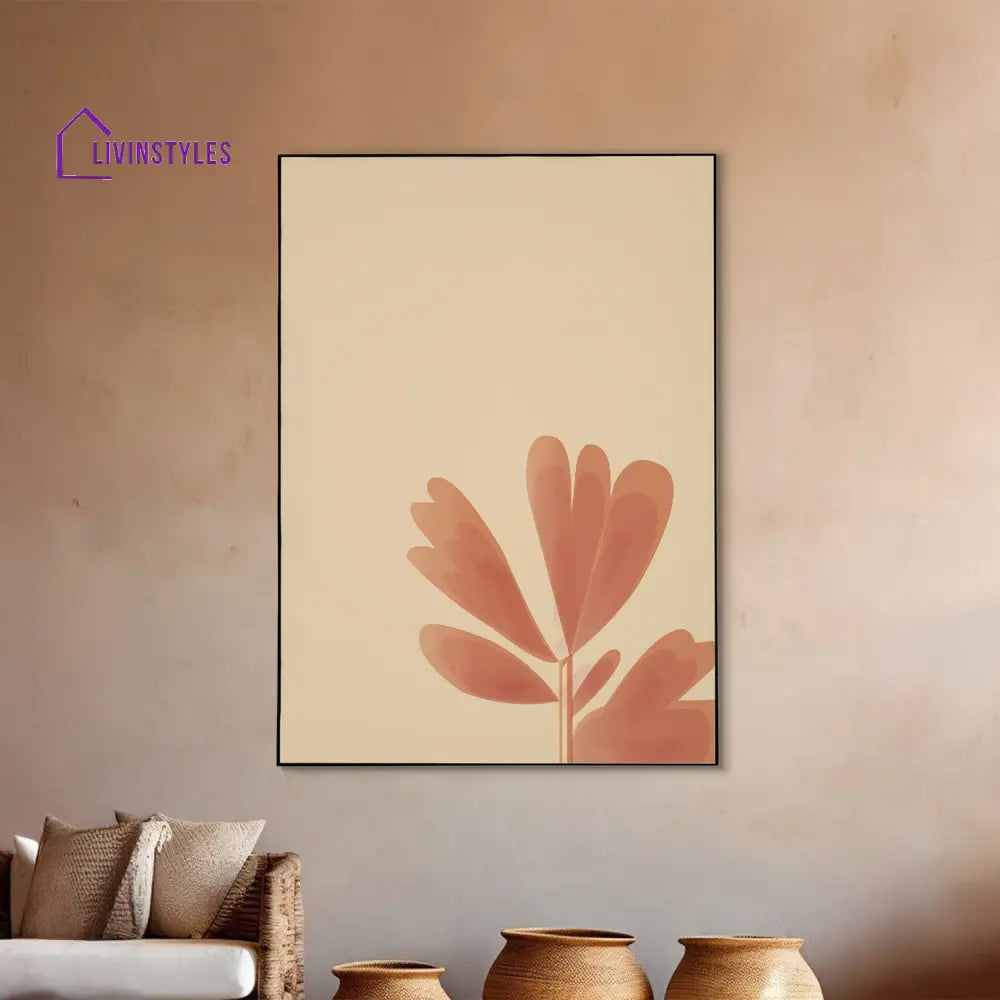 Bright Pink And Orange Flower Print Canvas Art Wall Painting