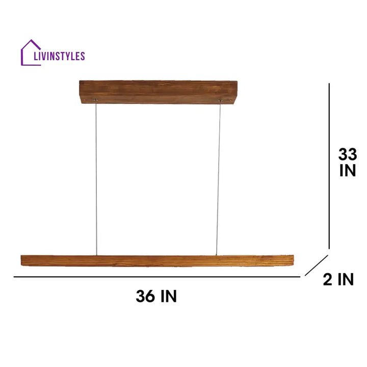 Brigitte 36 Brown Wooden Led Hanging Lamp Lamps