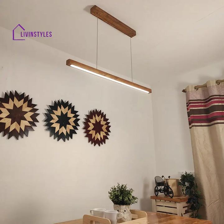 Brigitte 36 Brown Wooden Led Hanging Lamp Lamps