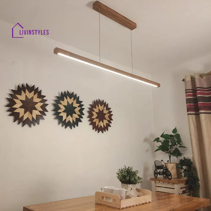 Brigitte 48 Brown Wooden Led Hanging Lamp Lamps