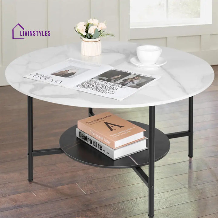 Brittany Metal And Marble Top Coffee Table