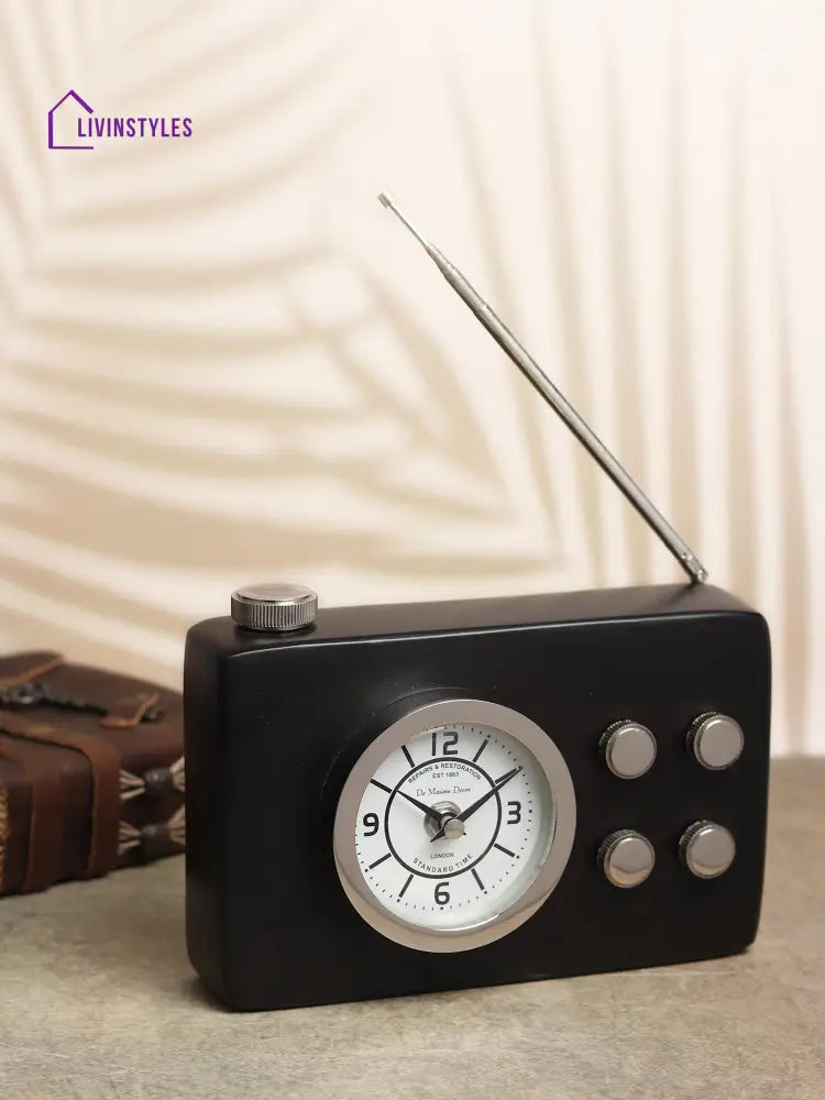 Broadcaster Table Clock In Black