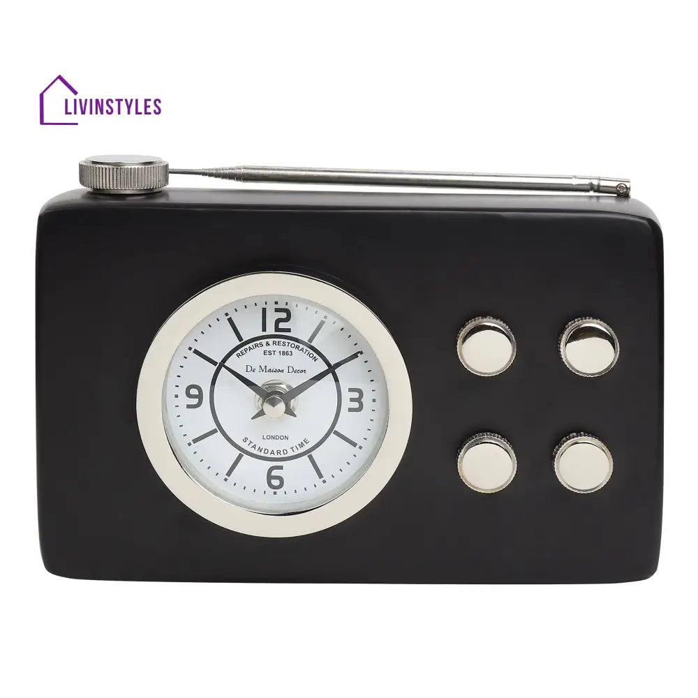 Broadcaster Table Clock In Black