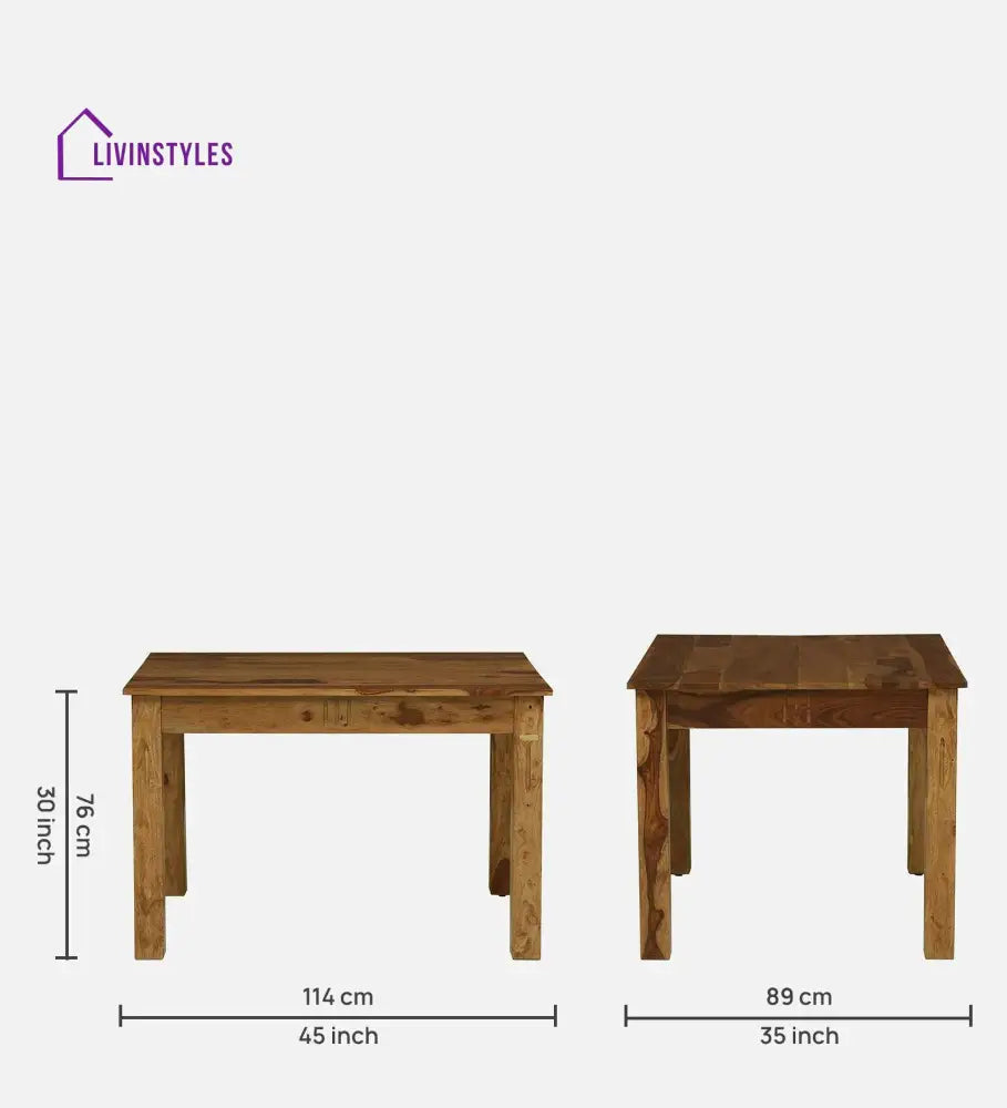 Bronislav Sheesham Wood 4 Seater Dining Set In Rustic Finish Dining Set