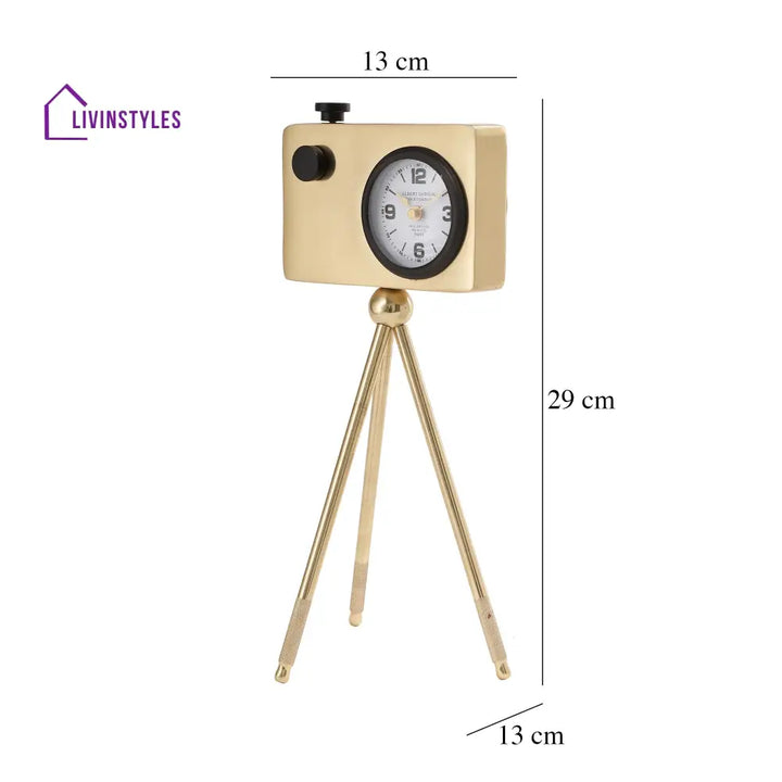 Cameratic Clock In Gold Table