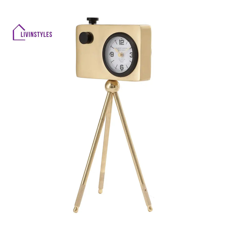 Cameratic Clock In Gold Table