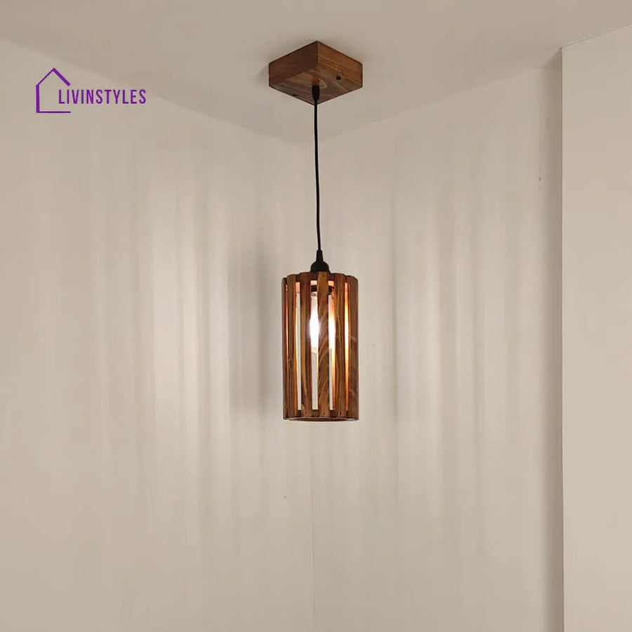 Casa Brown Wooden Single Hanging Lamp Lamps