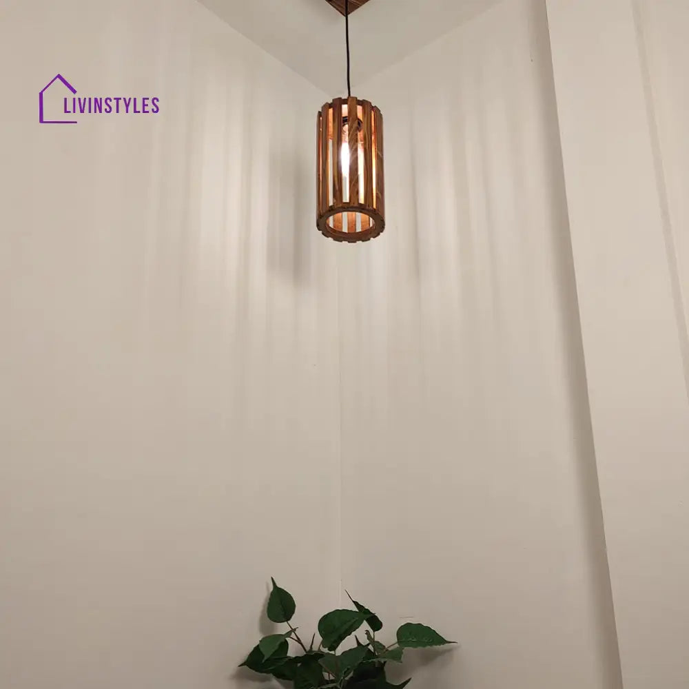 Casa Brown Wooden Single Hanging Lamp Lamps