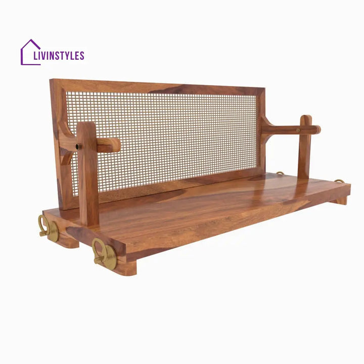 Cascade Adorable Thin Cane Reversible Handmade Wooden Swing For Home