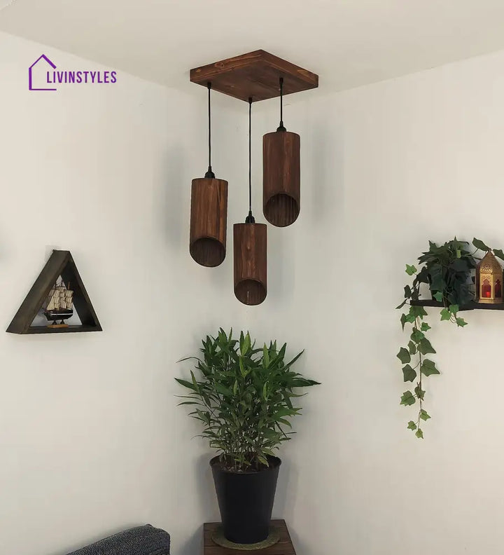 Cedar Brown Cluster Hanging Lamp Lamps