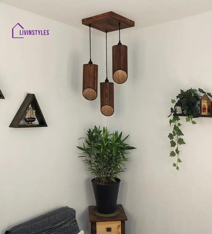 Cedar Brown Cluster Hanging Lamp Lamps