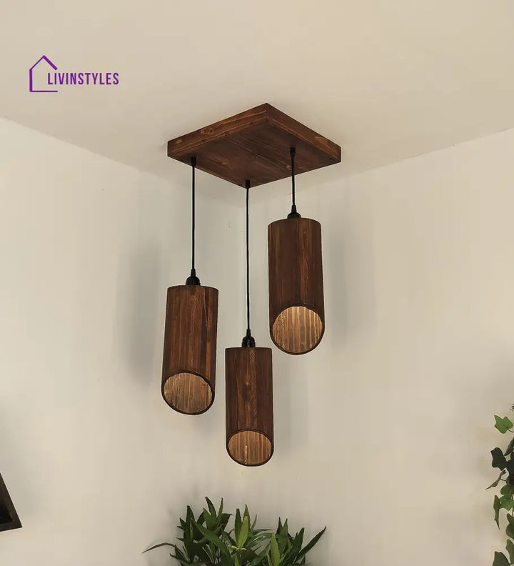 Cedar Brown Cluster Hanging Lamp Lamps