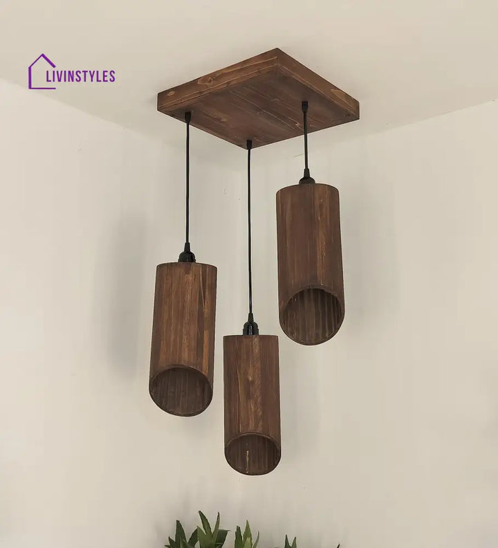 Cedar Brown Cluster Hanging Lamp Lamps