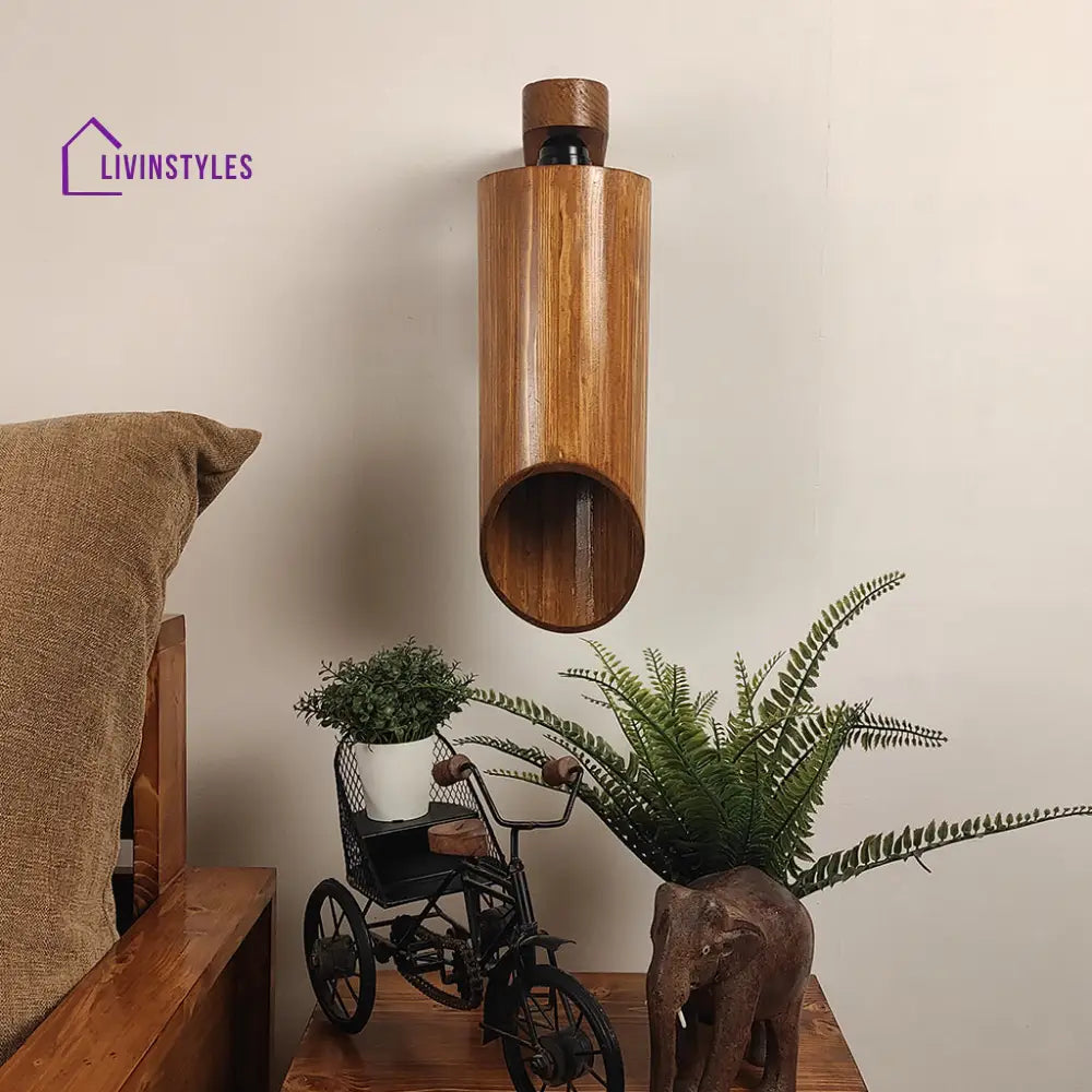 Cedar Brown Wooden Wall Light Lights