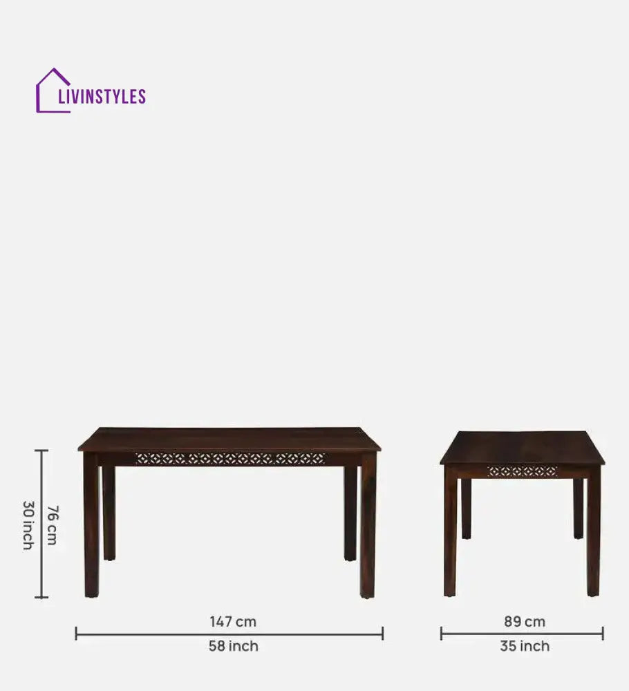 Cedar Sheesham Wood 6 Seater Dining Set Dining Set