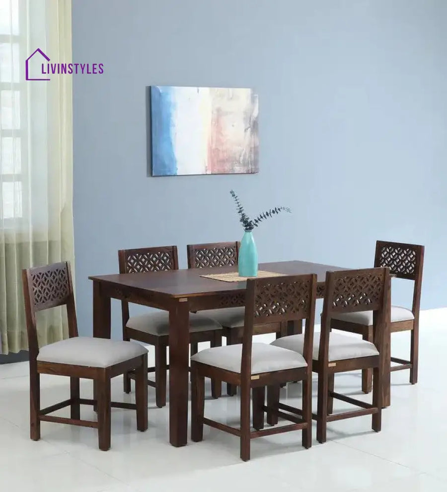 Cedar Sheesham Wood 6 Seater Dining Set Dining Set