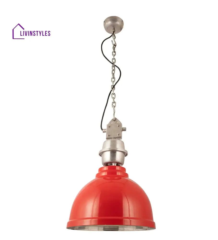 Ceramic Red Industrial Pendant Light Hanging Lamp