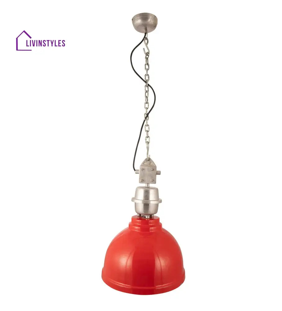 Ceramic Red Industrial Pendant Light Hanging Lamp