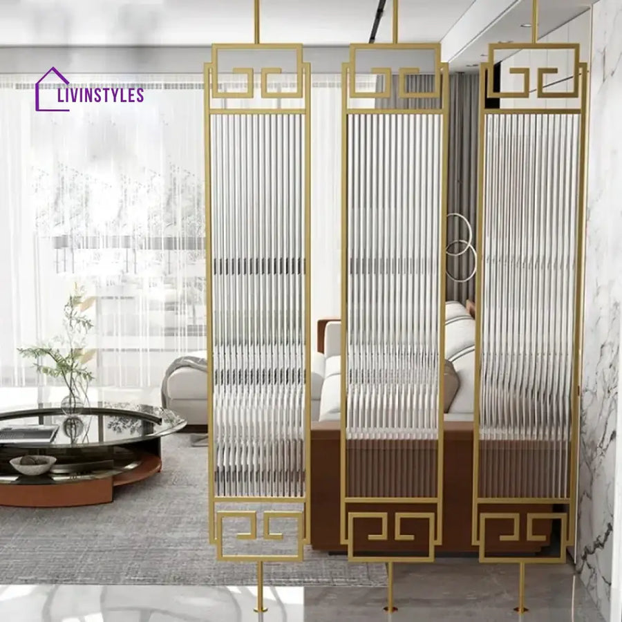 Chaitanya Stainless Steel Stylish Room Partition With Fluted Glass