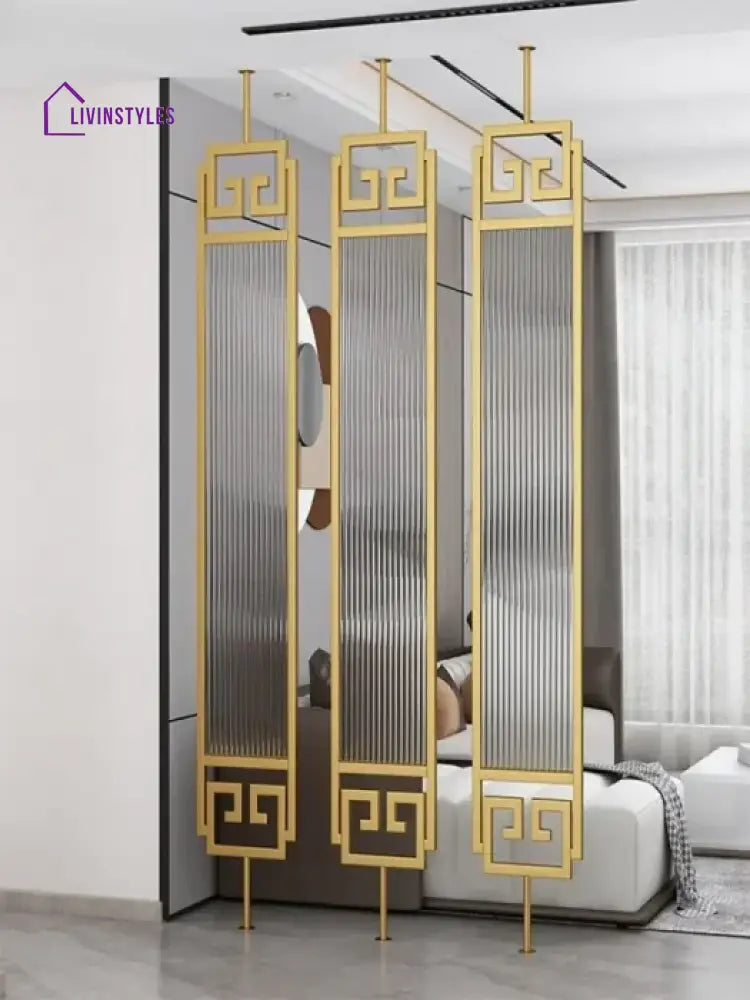 Chaitanya Stainless Steel Stylish Room Partition With Fluted Glass