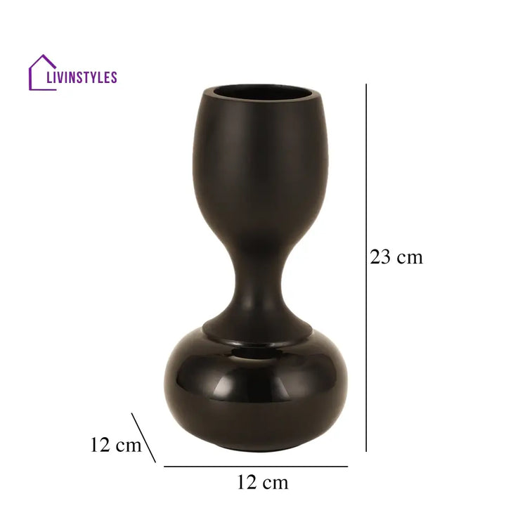 Chalice Black Enamel Vase Pot