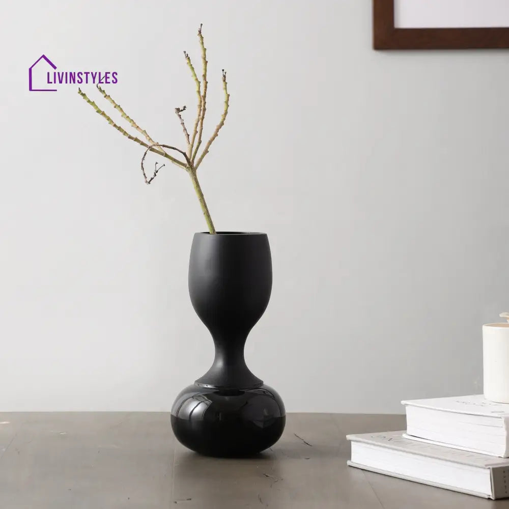 Chalice Black Enamel Vase Pot