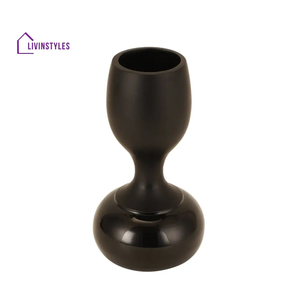 Chalice Black Enamel Vase Pot