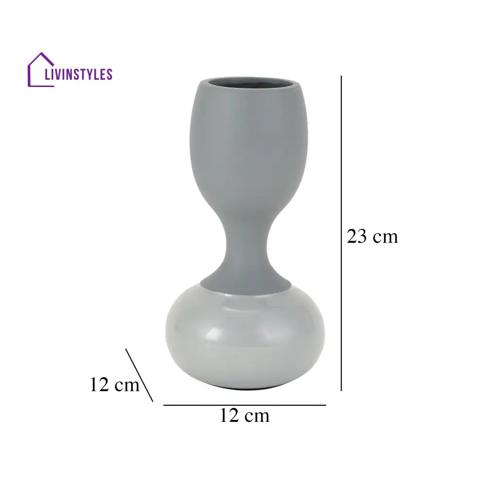 Chalice Grey Enamel Vase Pot