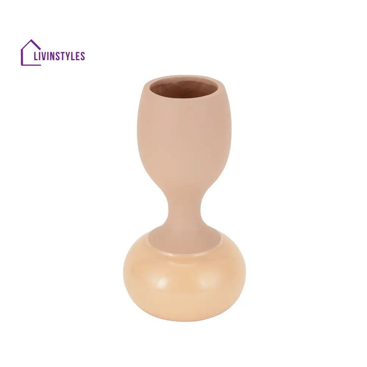 Chalice Peach Enamel Vase Pot