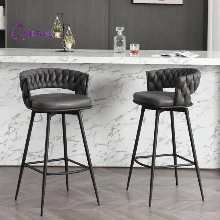 Charchol Grey Presley Bar Stool Set Of-1