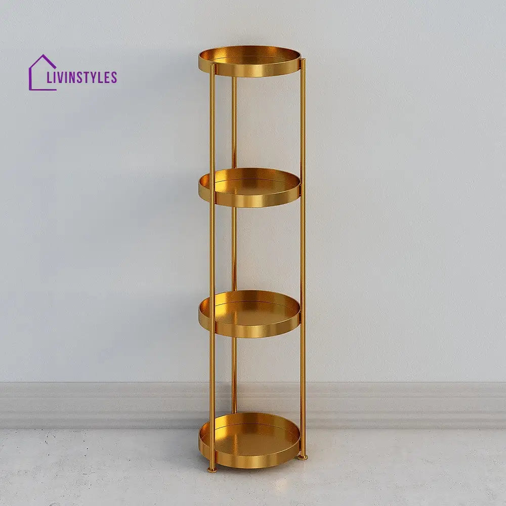 Charlotte 4-Tier Plant Stand In Gold Color Stands