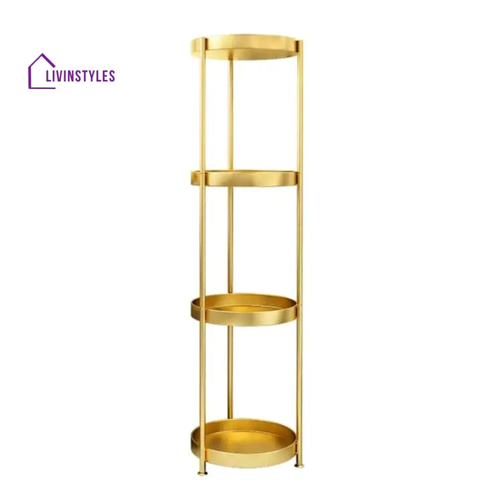 Charlotte 4-Tier Plant Stand In Gold Color Stands