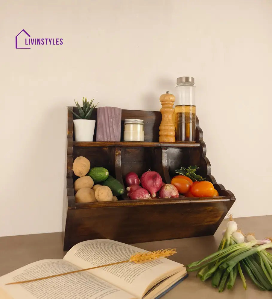 Charlotte Kitchen Wooden Countertop Organiser