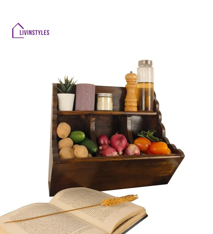 Charlotte Kitchen Wooden Countertop Organiser