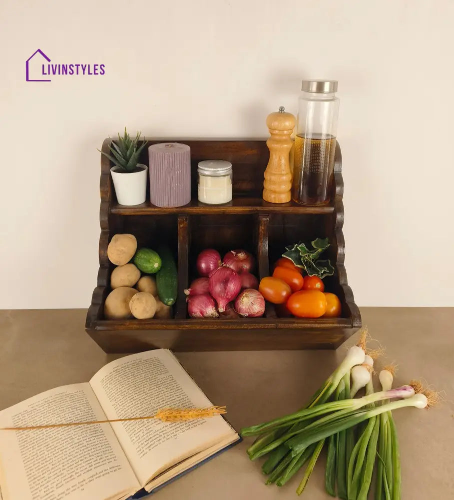 Charlotte Kitchen Wooden Countertop Organiser