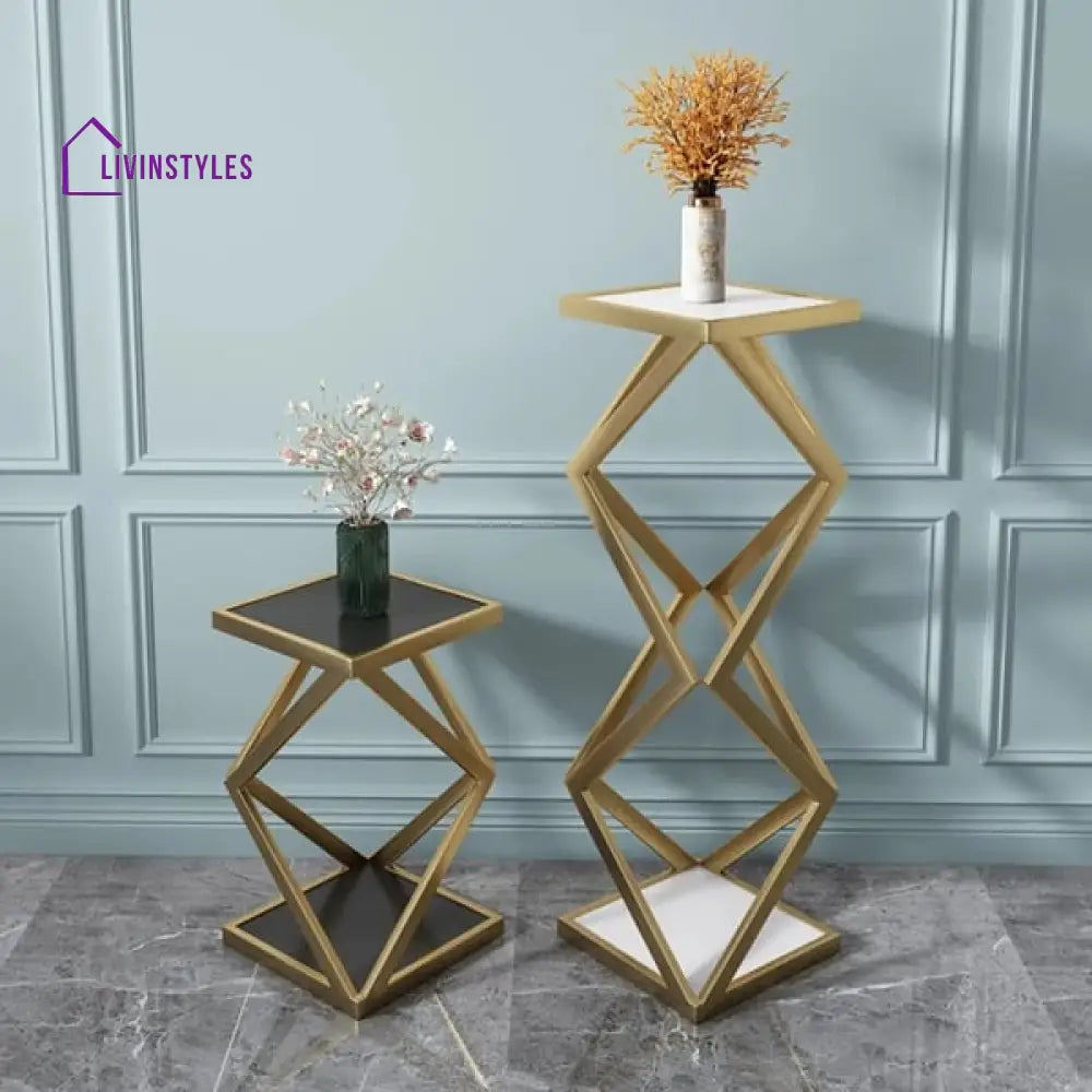 Charlotte Metal And Marble Plant Stand - Set Of 3