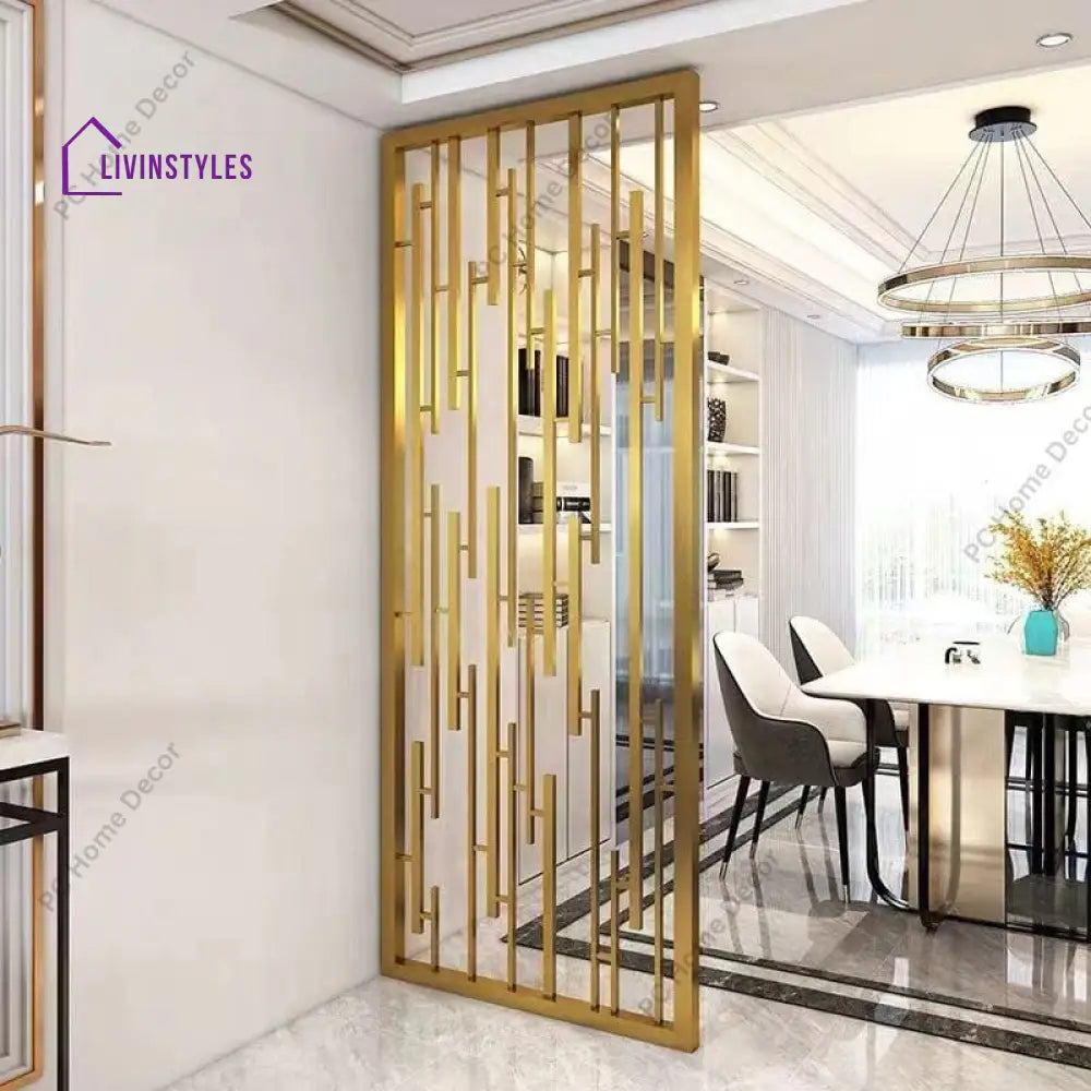 Charu Modern Metal Room Partition In Gold