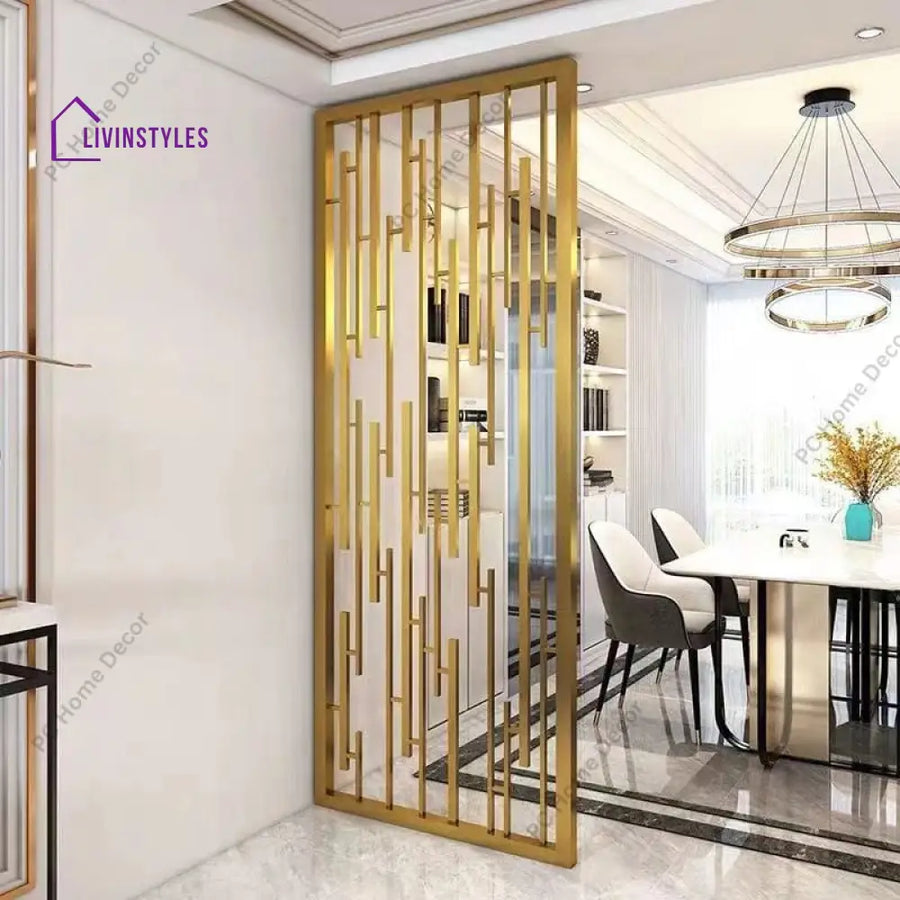 Charu Modern Metal Room Partition In Gold