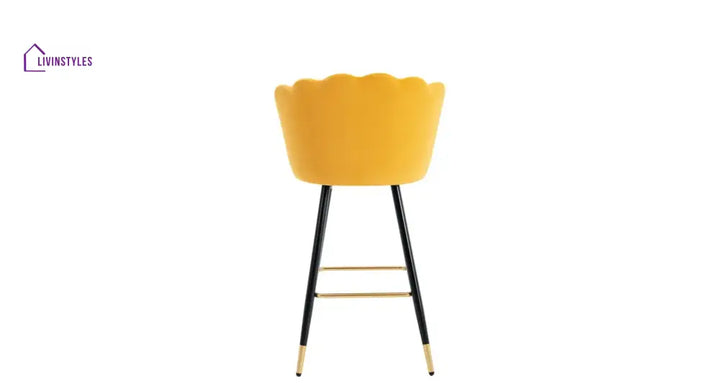 Yellow Color Flower Counter Stool