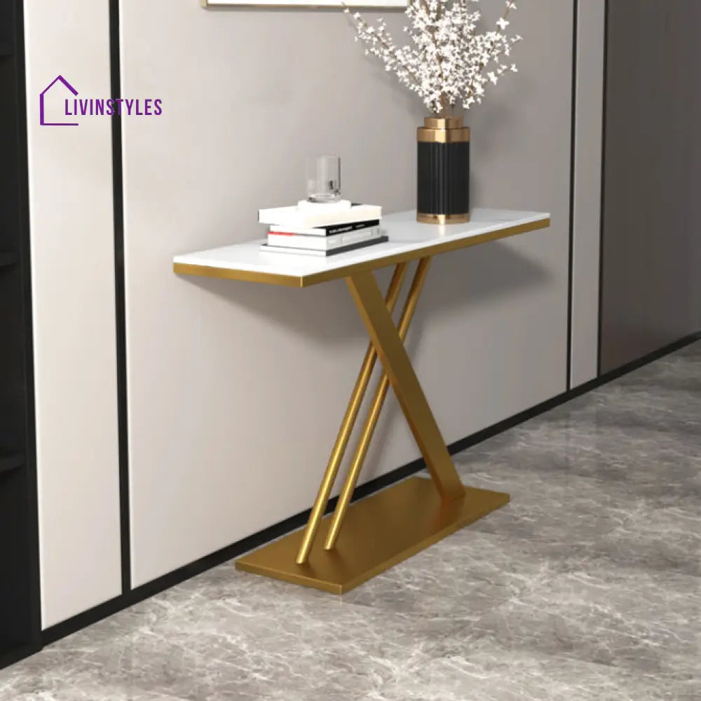 Chelsea Metal And Marble Top Console Table Pvd Coated Available