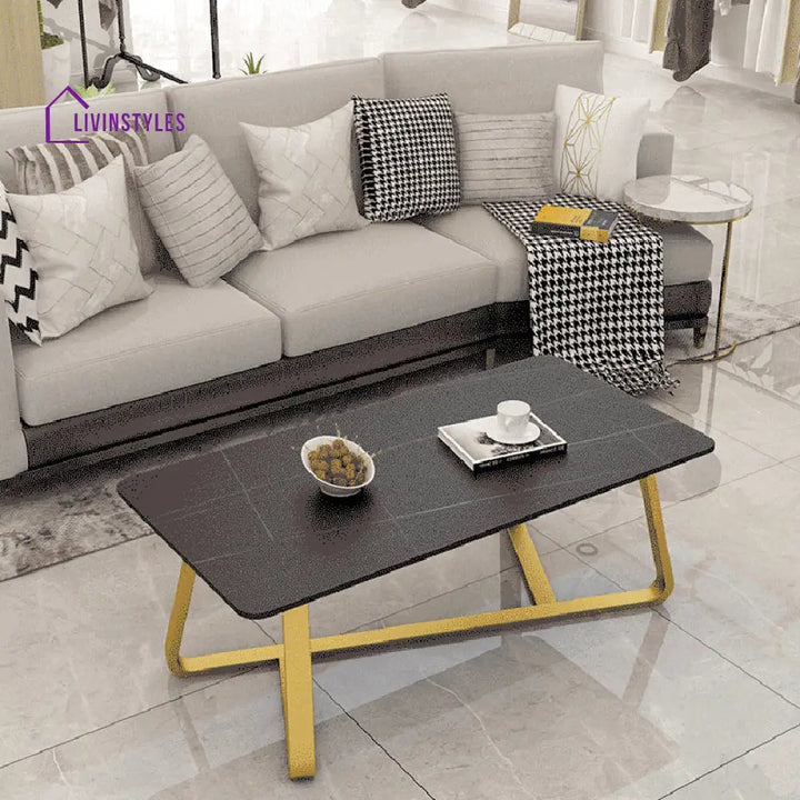 Chen Metal And Marble Top Coffee Table