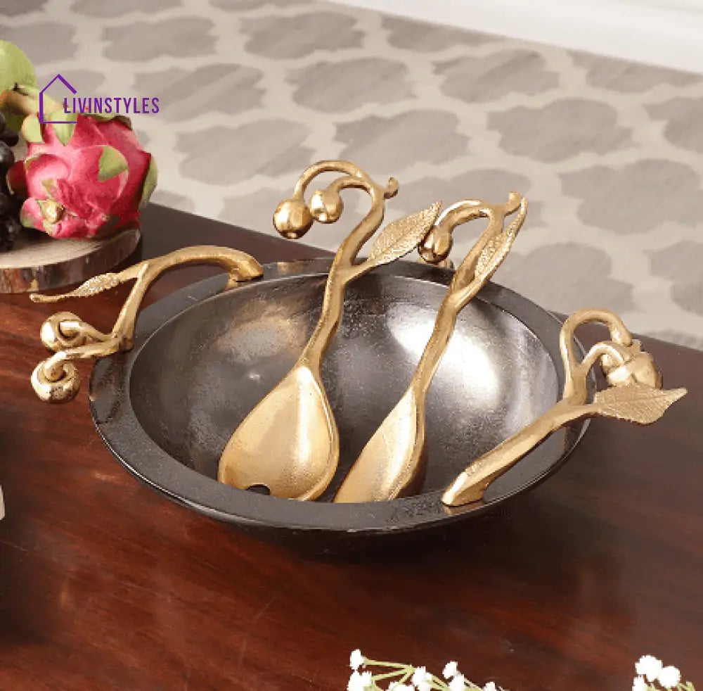 Cherry Vine Gold Décorative Bowl Set